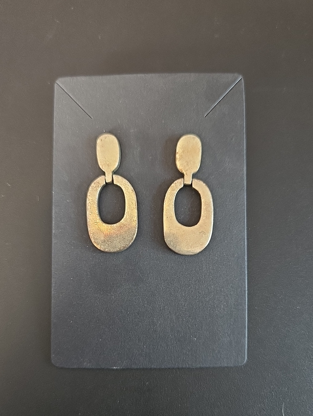 Silver Tone Link Dangle Earrings